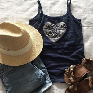 Bird in Heart indigo tank top
